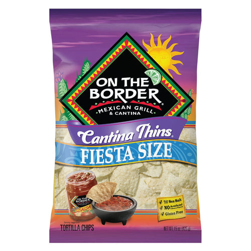 On The Border Cantina Thins Fiesta · Totopos · 15 oz · bolsa