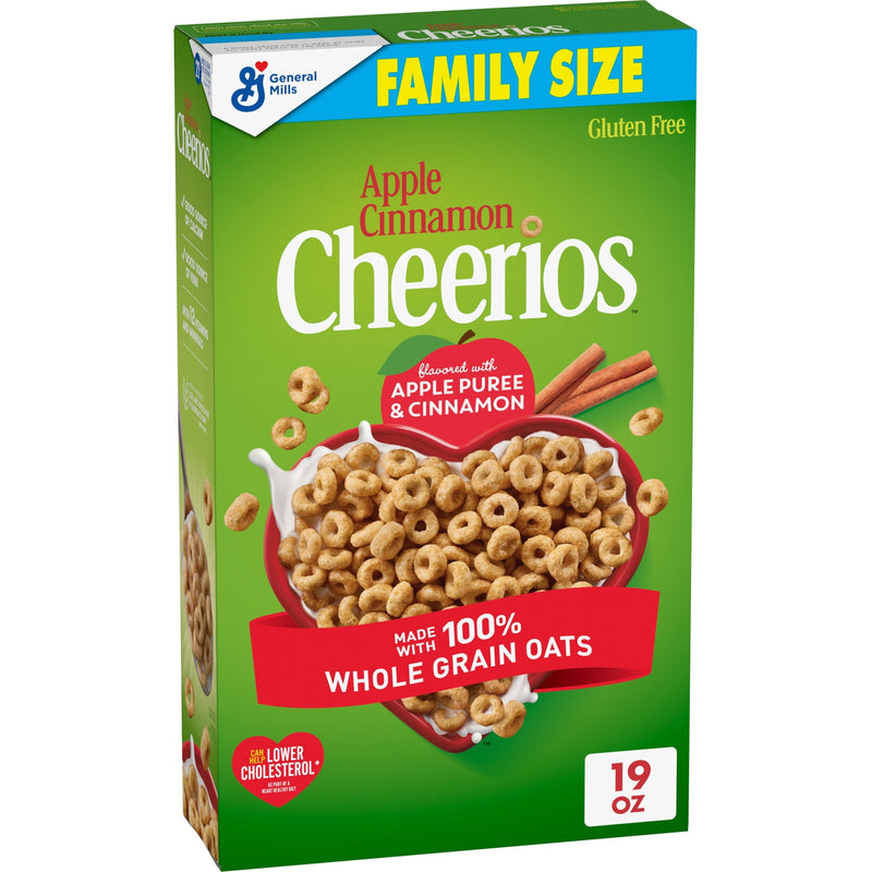 Apple Cinnamon Cheerios Heart Healthy · Cereal · 19 oz · tamaño familiar
