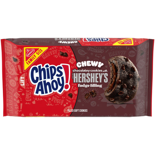 AHOY! Hershey's Fudge Filled Soft Fudgy Chocolate Chip · Galletas · 14.85 oz · tamaño familiar
