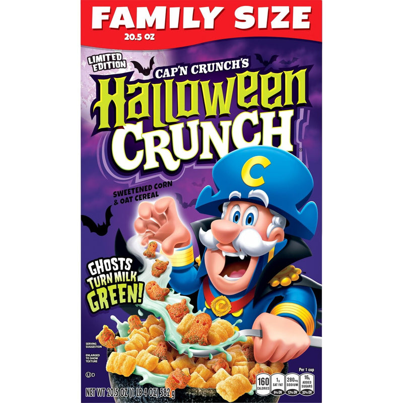 Cap'N Crunch Halloween Crunch Sweetened Corn & Oat · Cereal · 20.5 oz · caja