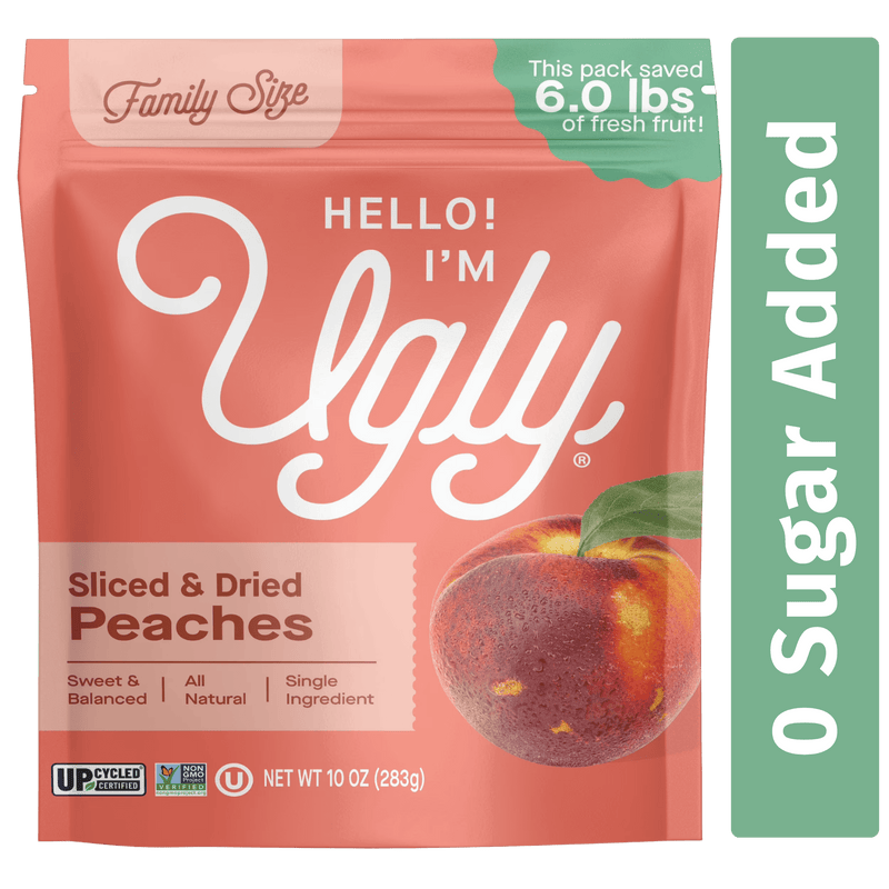 Hello! I’m Ugly Sliced & Dried Peaches No Sugar Added · Fruta seca · 10 oz