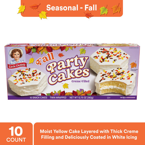 Little Debbie Fall Party Vanilla Cakes · Pastelitos · 10 pzas de 12.75 oz