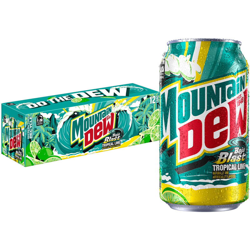 Mountain Dew Baja Blast · Refresco · 12 latas de 12 fl oz