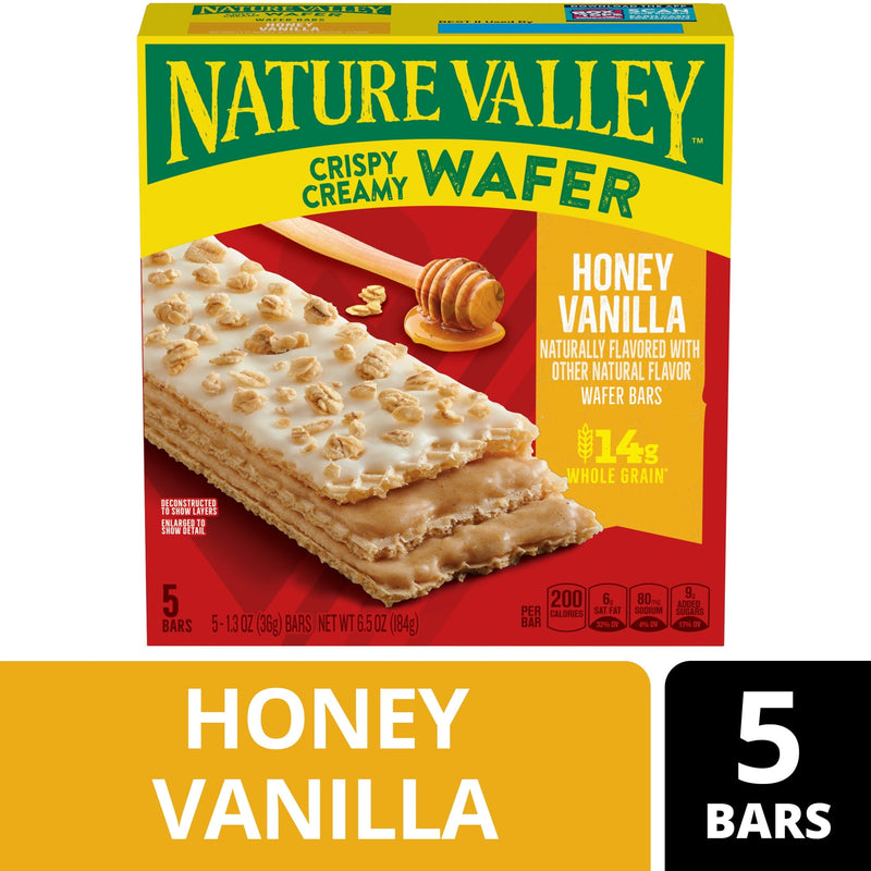 Nature Valley Creamy Wafer Honey Vanilla · Snack salado · 5 barras de 6.5 oz