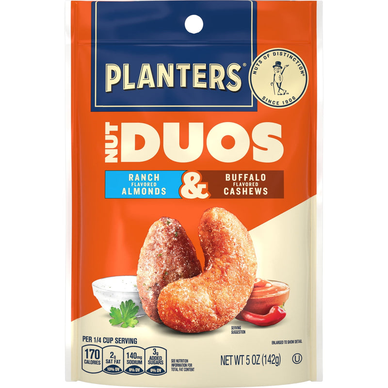 PLANTERS Nut Duos Buffalo Cashew and Ranch Almond · Nueces · 5 oz · bolsa