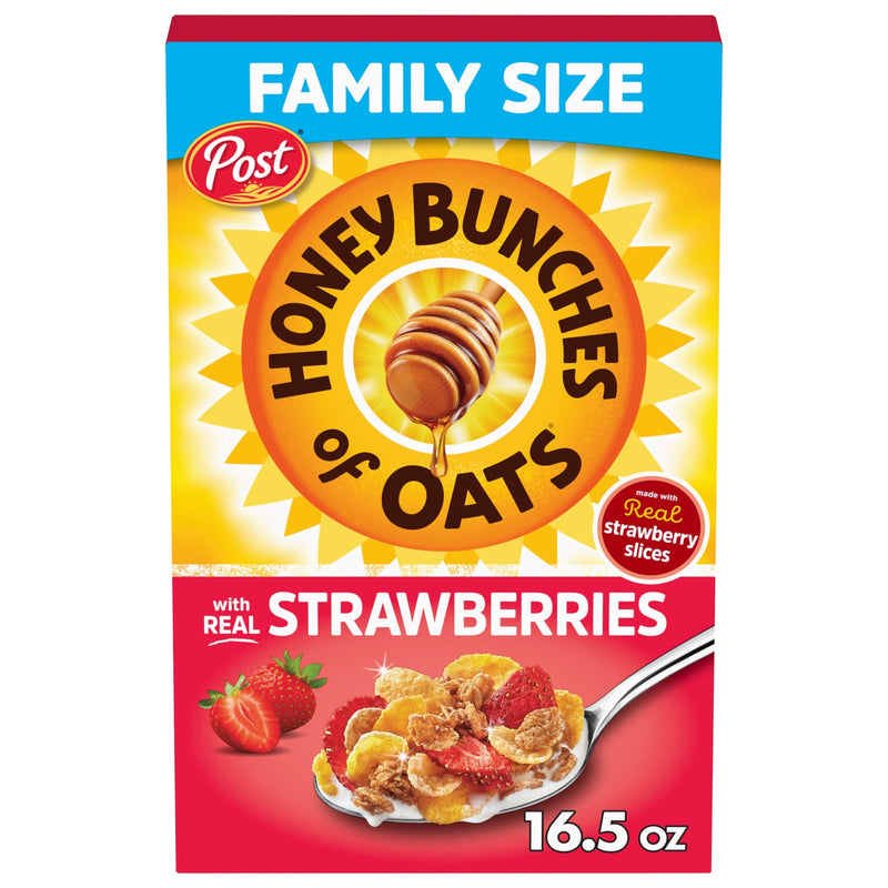 Honey Bunches of Oats with Real Strawberries Strawberry · Avena y hot cakes · 16.5 oz · caja