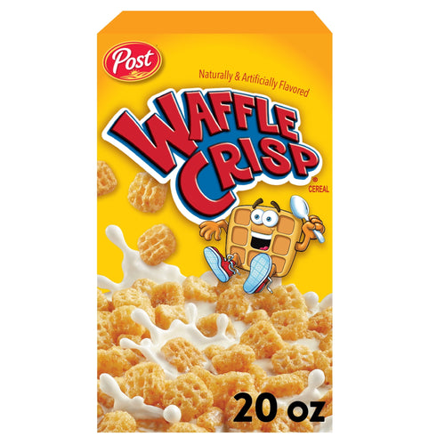 Post Waffle Crisp Sweetened Waffle Shaped · Avena y hot cakes · 20 oz · caja