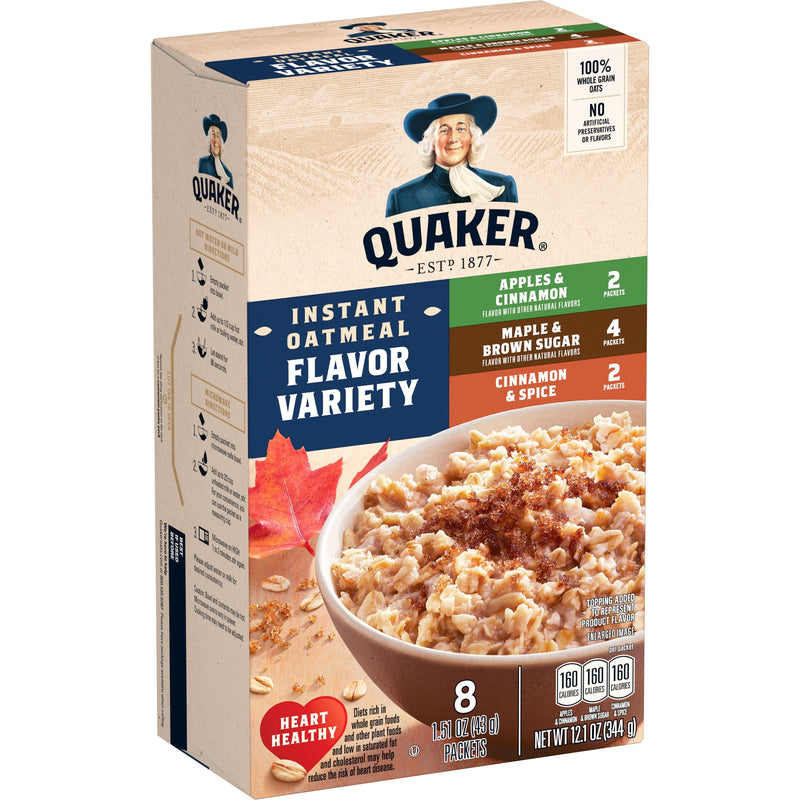 Quaker Variety · Avena y hot cakes · 8 pzas de 12.1 oz