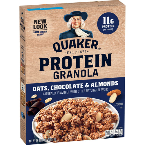 Quaker Protein Oats Chocolate · Granola · 18 oz