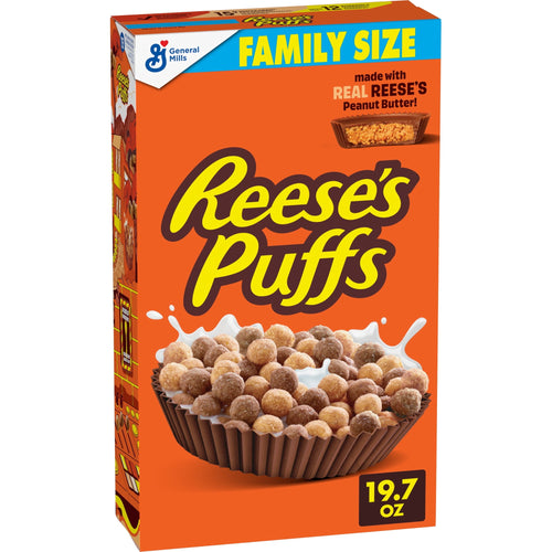 REESE'S PUFFS Chocolatey Peanut Butter · Cereal · 19.7 oz · tamaño familiar