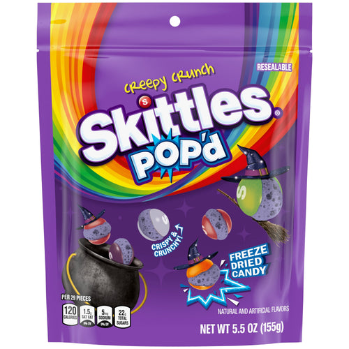 Skittles Pop'd Creepy Crunch Freeze Dried Halloween · Caramelos · 5.5 oz · bolsa