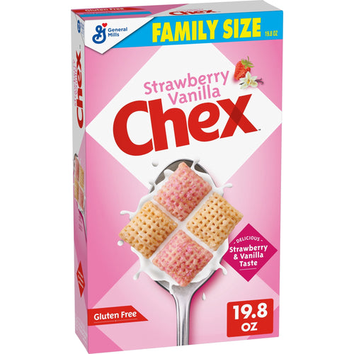 Strawberry Vanilla Chex · Cereal · 19.8 oz · tamaño familiar