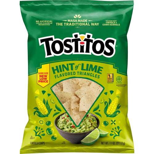 Tostitos Hint of Lime · Totopos · 11 oz · bolsa