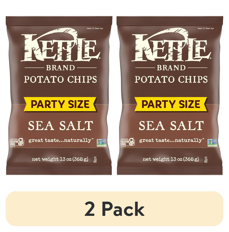 Kettle Brand Sea Salt · Papas · 2 pack de 13 oz · tamaño fiesta