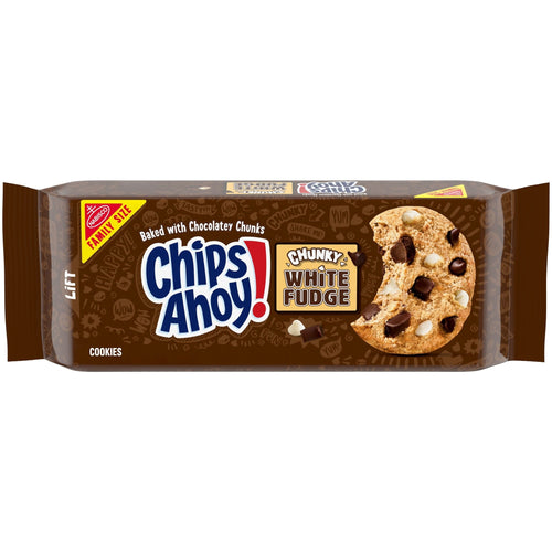 AHOY! White Fudge Chocolate Chunky Fudgy Chocolate Chip · Galletas · 18 oz · tamaño familiar