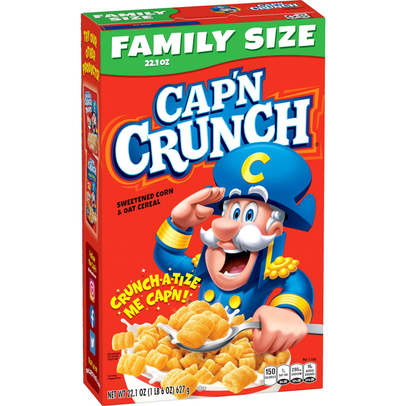 Cap'n Crunch Sweetened Corn & Oat · Cereal · 22.1 oz · caja