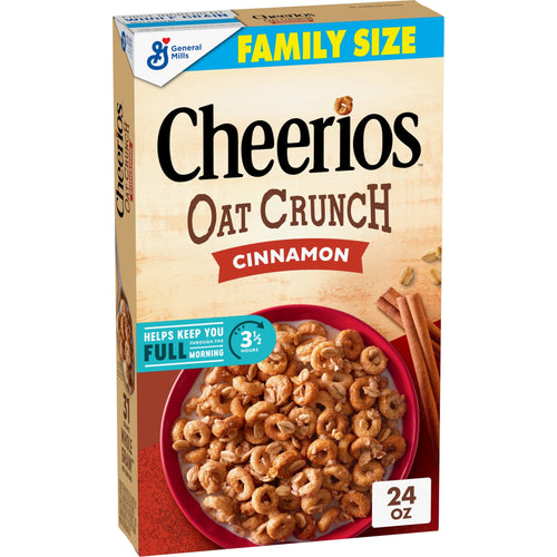 Cheerios Oat Crunch Cinnamon · Cereal · 24 oz · tamaño familiar