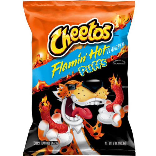 Cheetos Puffs Flamin' Hot Cheese · Frituras · 8 oz