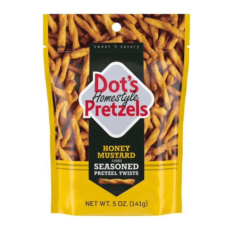 Dot's Homestyle Honey Mustard Seasoned Pretzel Twists · Pretzels · 5 oz · bolsa · tamaño snack
