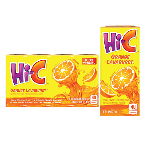 Hi-C Orange Lavaburst · Bebida · 8 pack de 6 fl oz