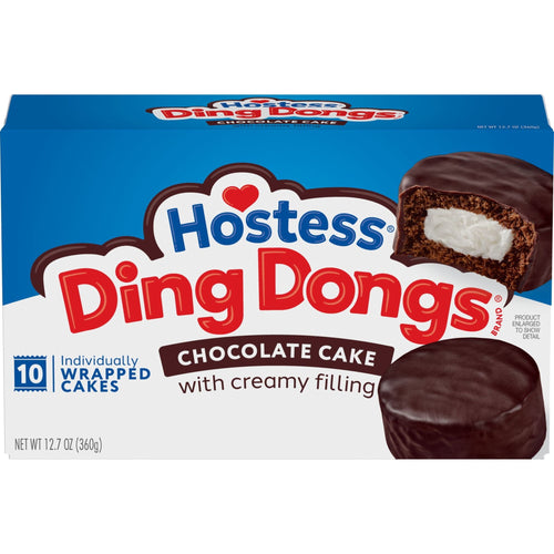 Hostess Ding Dongs Cakes Chocolate Cake with Crème · Pastelitos · 10 pzas de 12.7 oz