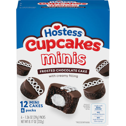 Hostess Cupcakes Minis Chocolate Cakes · Pastelitos · 6 pzas de 8.17 oz