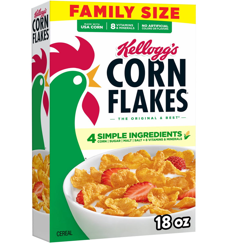 Kellogg's Corn Flakes Original 8 Vitamins and Minerals · Cereal · 18 oz · tamaño familiar