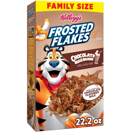 Kellogg's Frosted Flakes Chocolate Milkshake Kids · Cereal · 22.2 oz · tamaño familiar