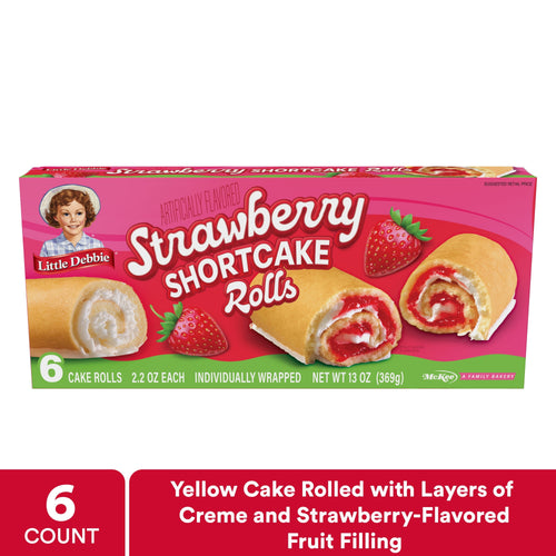 Little Debbie Strawberry Shortcake Rolls · Pastelitos · 6 pzas de 13 oz