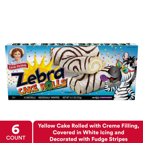 Little Debbie Zebra Cake Rolls · Pastelitos · 6 pzas de 13.1 oz