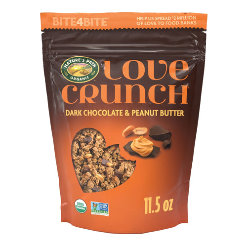 Love Crunch Organic Dark Chocolate & Peanut Butter · Granola · 11.5 oz · sobre
