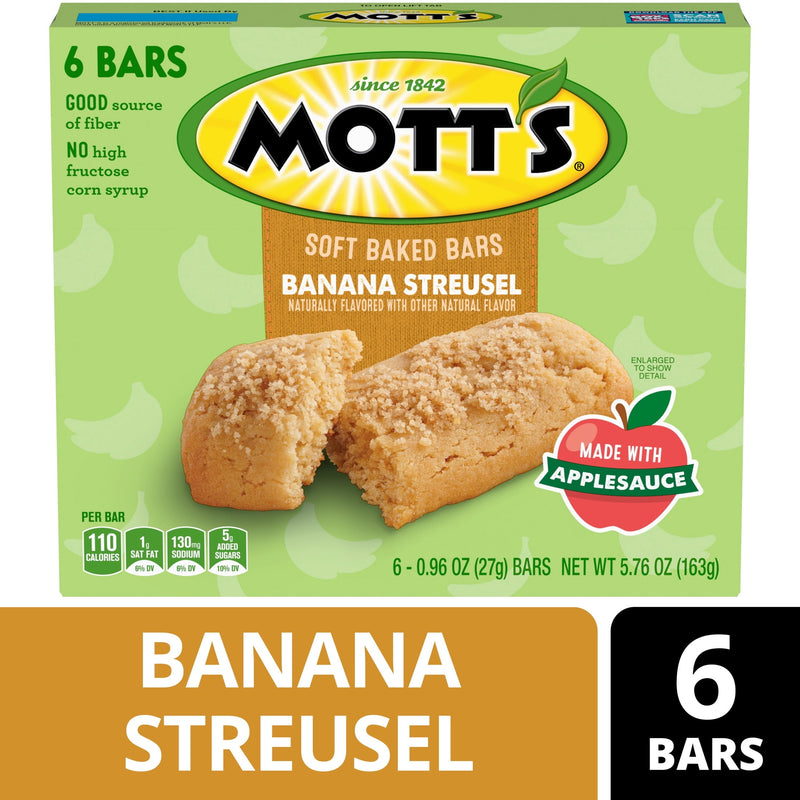 Mott's Banana Streusel · Snack salado · 6 pzas de 5.76 oz