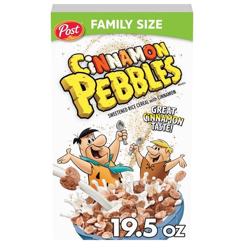 Post Cinnamon Pebbles · Cereal · 19.5 oz · caja · tamaño familiar