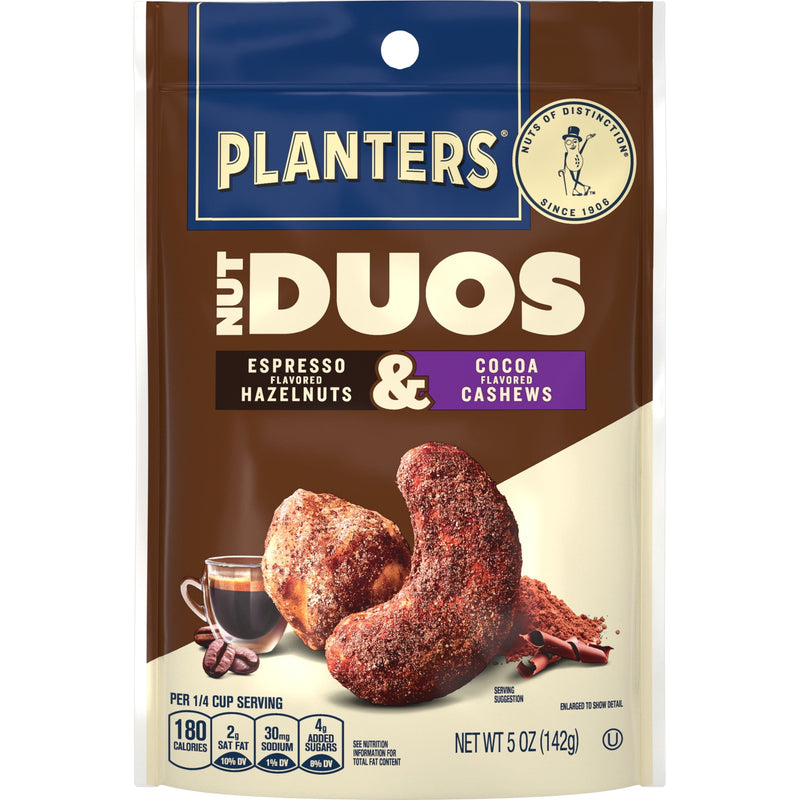 PLANTERS Nut Duos Cocoa Cashew and Espresso Hazelnut · Nueces · 5 oz · bolsa
