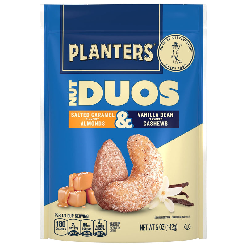 PLANTERS DUO Salted Caramel Almond & Vanilla Bean Cashew · Nueces · 5 oz