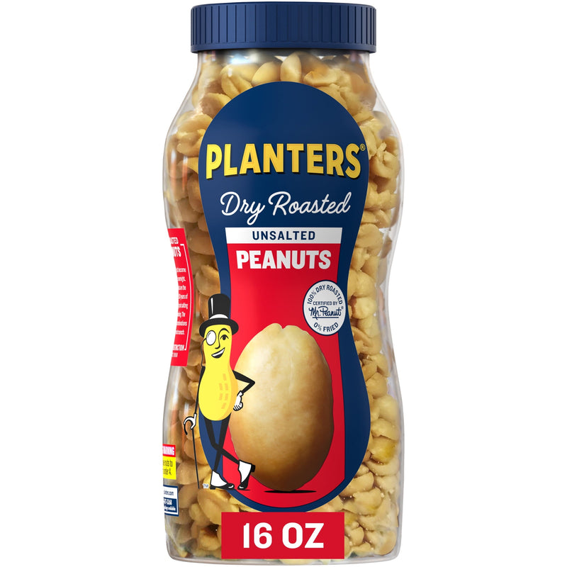 PLANTERS Unsalted Dry Roasted Plant Based Protein · Snack salado · 16 oz · frasco