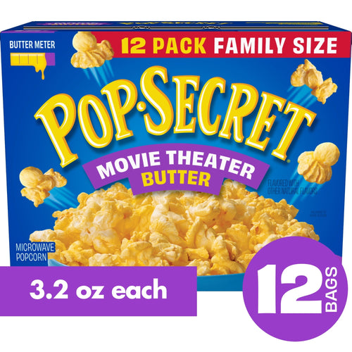 Pop Secret Movie Theater Butter · Palomitas · 12 pzas de 3 oz