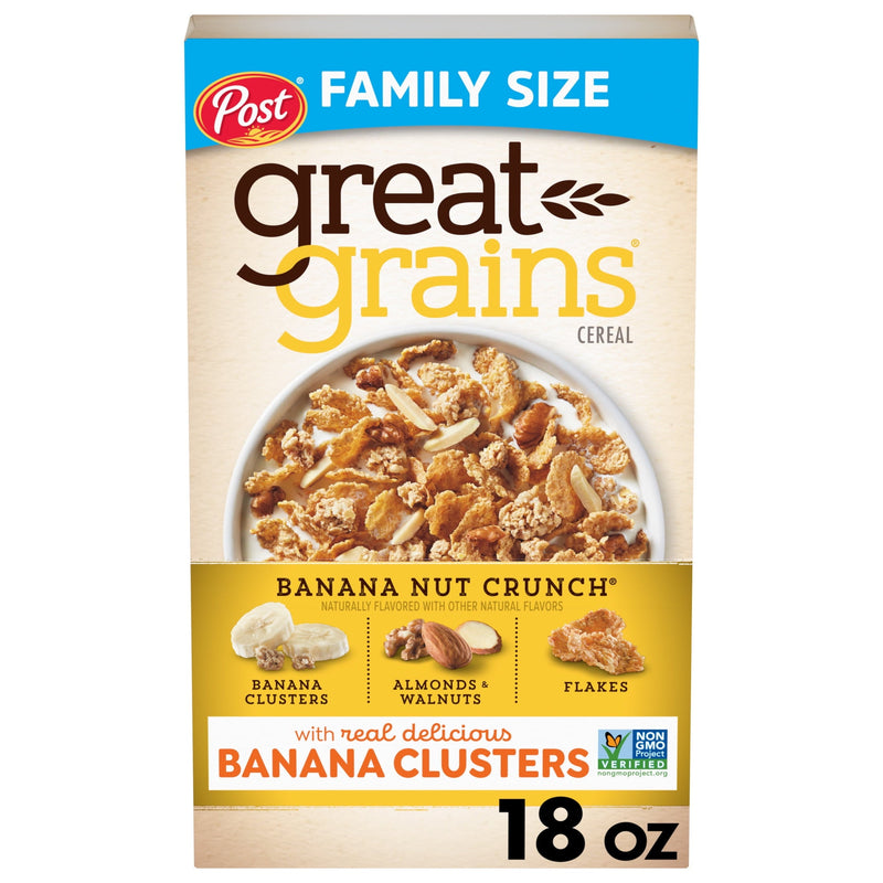 Post Great Grains Banana Nut Crunch Non-GMO · Cereal · 18 oz · caja