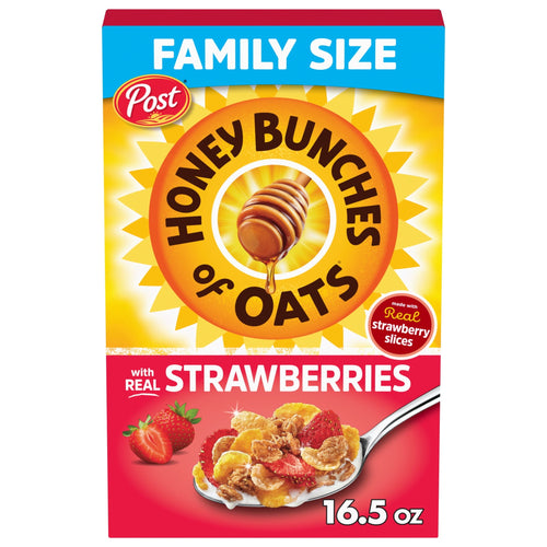 Honey Bunches of Oats with Real Strawberries Strawberry · Avena y hot cakes · 16.5 oz · caja