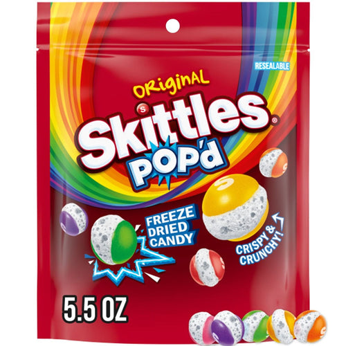 SKITTLES POP'D Originals Freeze Dried · Caramelos · 5.5 oz · bolsa