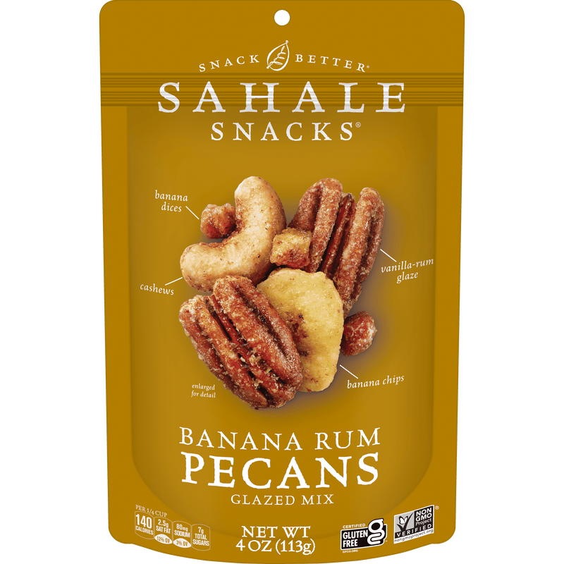 Sahale Banana Rum Pecans Glazed · Nueces · 4 oz · sobre