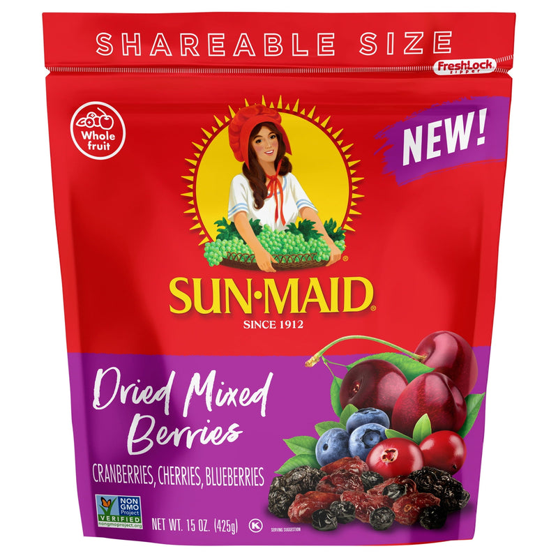 Sun-Maid® Dried Mixed Berries · Fruta seca · 15 oz · bolsa