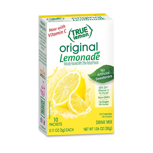 True Lemon Original Lemonade Powder No Artificial · Polvo para agua · 10 pzas de 1.06 oz